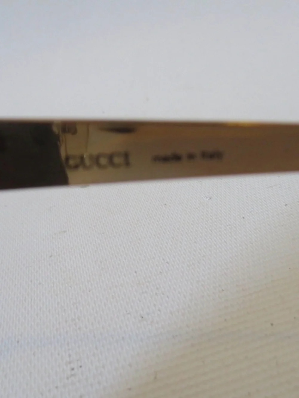 Gucci Oversized Shield Sunglasses in Gold and Black - Picture 7 of 7